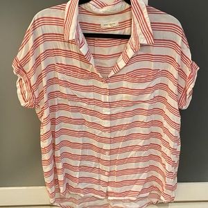 White blouse with Red stripes